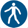 Opozorilna tabla - Obvezna pot za pešce